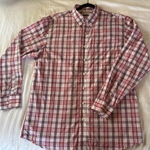 Wrangler Riata Plaid Western Shirt XL Tall Red Button Down NWOT